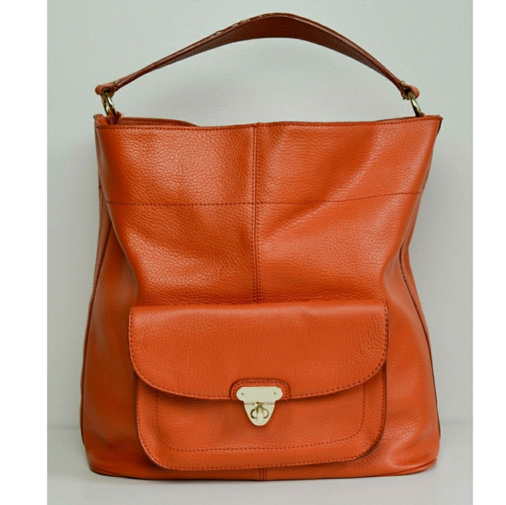 Banana Republic Orange Leather Handbag